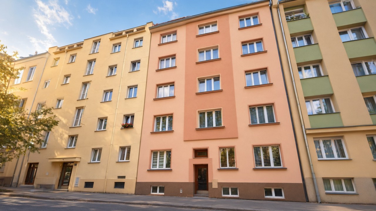 Vizualizace · Dům K Louži 785/4 v odpoledním světle
