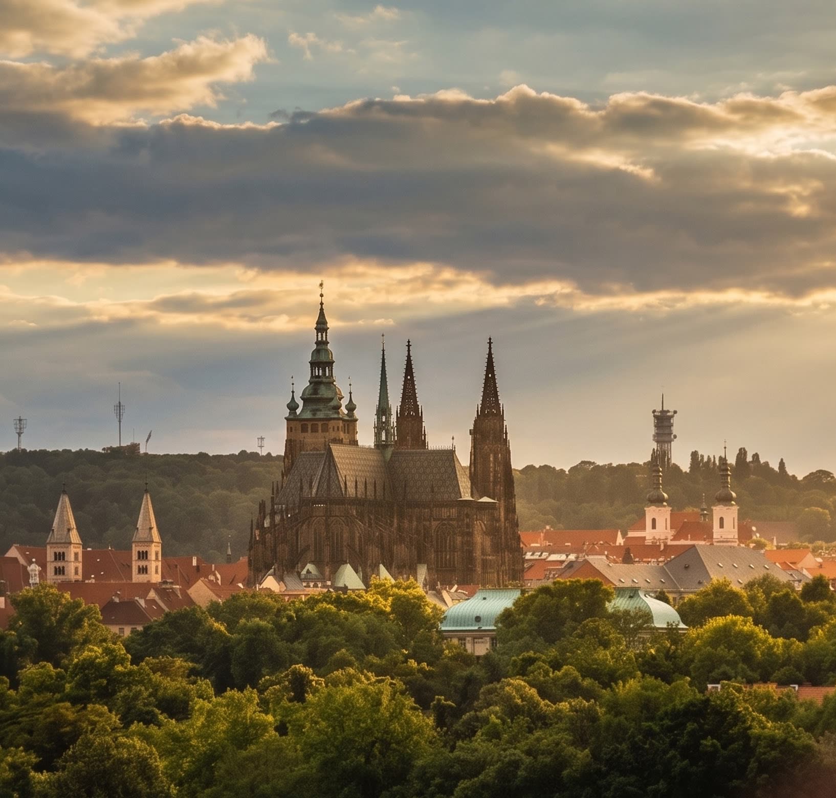 View of Prague Castle from the Na Výšinách maisonette